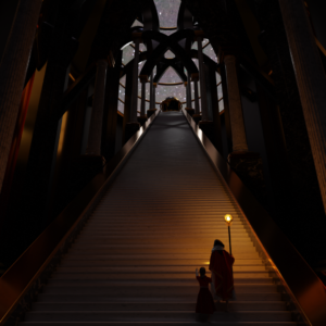 Stairway Scene with all 3D-Models, Materials and Textures